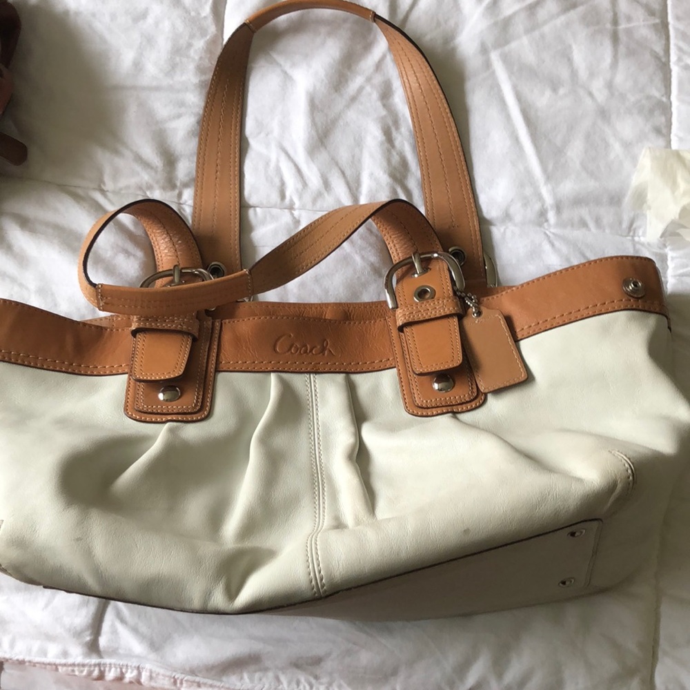 Coach bag. Authentic. White with some minor wear.
